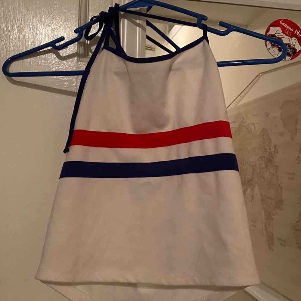 Red White & Blue Cropped Top